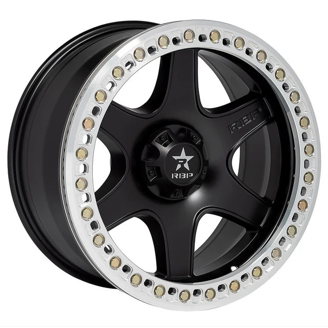 RBP (Rolling Big Power) 17x9 Black With Natural Bead Lock Ring Wheel - 8x6.50 Bolt Pattern